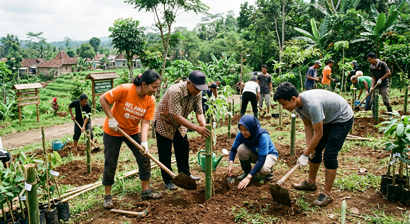LIVESGP BANTEN Hijau - Program lingkungan seperti gotong royong dan penanaman pohon.
